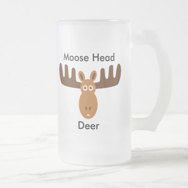 Caneca De Cerveja Vidro Jateado Mose Head_Moose Head Deer (Direita)