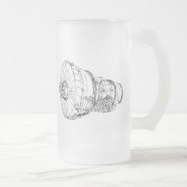 Caneca De Cerveja Vidro Jateado Motor de jato