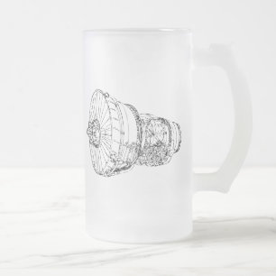 Caneca De Cerveja Vidro Jateado Motor de jato