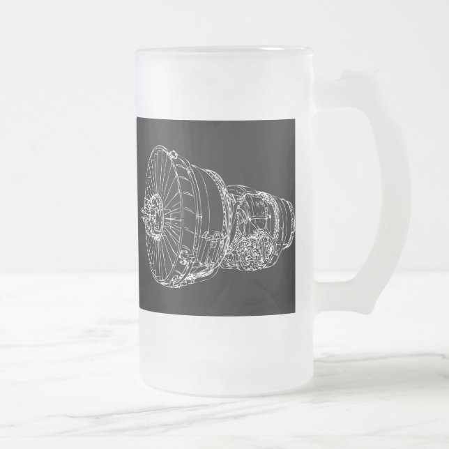 Caneca De Cerveja Vidro Jateado Motor de jato (Direita)