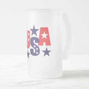 Caneca De Cerveja Vidro Jateado Mug de café Fosco Patriótico