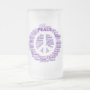 Caneca De Cerveja Vidro Jateado Mug de paz - escolha estilo e cor