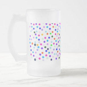 Caneca De Cerveja Vidro Jateado Mug de pontos multicoloridos