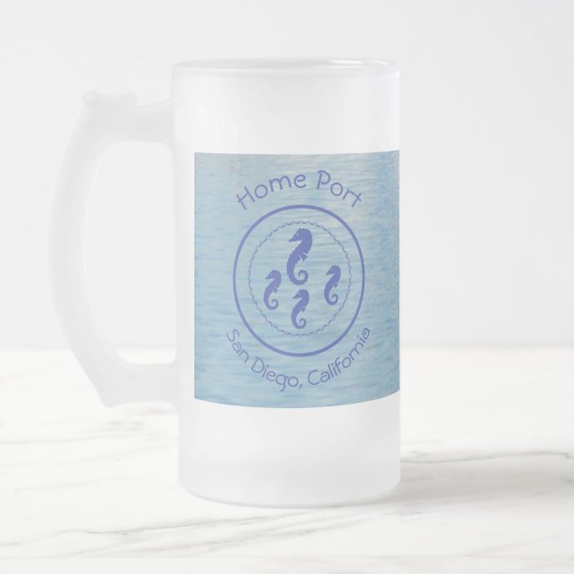 Caneca De Cerveja Vidro Jateado Mug - Porto inicial SeaHorse (Esquerda)
