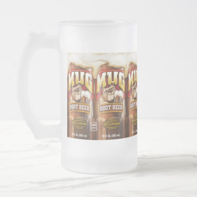 Caneca De Cerveja Vidro Jateado Mug Root Beer - Fosco Mug (Esquerda)