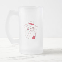 Caneca De Cerveja Vidro Jateado Mulher