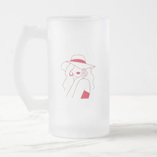 Caneca De Cerveja Vidro Jateado Mulher