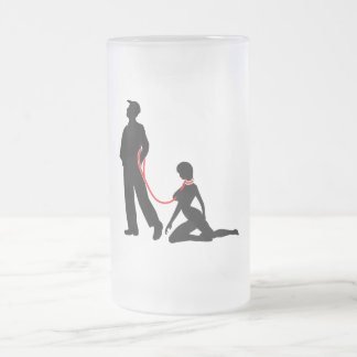 Caneca De Cerveja Vidro Jateado Mulher na trela - Homens maus