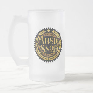 Caneca De Cerveja Vidro Jateado Music Snob - amante de música engraçada