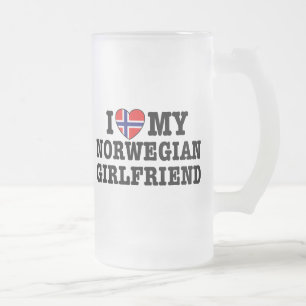 Caneca De Cerveja Vidro Jateado Namorada norueguês