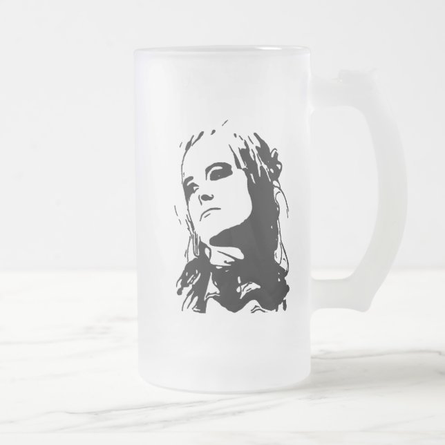 Caneca De Cerveja Vidro Jateado Não amamentado (Direita)