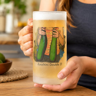 Caneca De Cerveja Vidro Jateado Não deie meus "abobrinhas de Z dobro"!