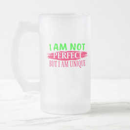 Caneca De Cerveja Vidro Jateado Não sou perfeito, mas sou único