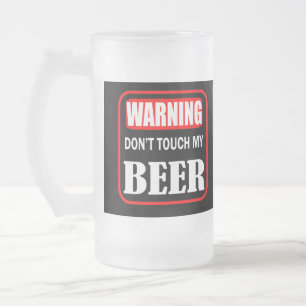 Caneca De Cerveja Vidro Jateado não toque na minha cerveja