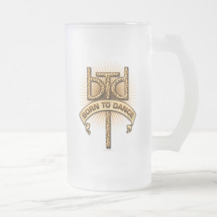 Caneca De Cerveja Vidro Jateado Nascer para dança (leopardo)