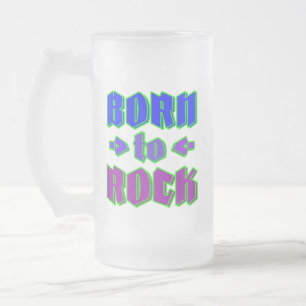 Caneca De Cerveja Vidro Jateado Nascer para rock, rock