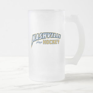 Caneca De Cerveja Vidro Jateado Nashville Joga Vidro De Fosco De Hóquei