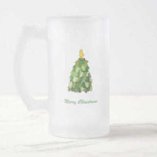 Caneca De Cerveja Vidro Jateado Natal Mittens Mug
