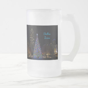 Caneca De Cerveja Vidro Jateado Natal No Centro Dallas Fosco Beer Mu