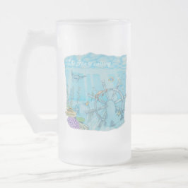 Caneca De Cerveja Vidro Jateado Naufrágio no recife de coral