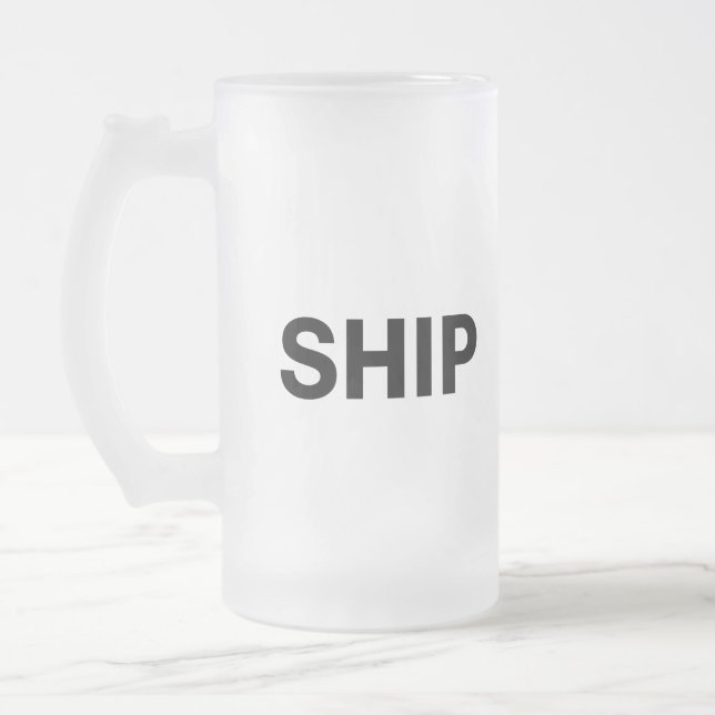 Caneca De Cerveja Vidro Jateado navio (Esquerda)