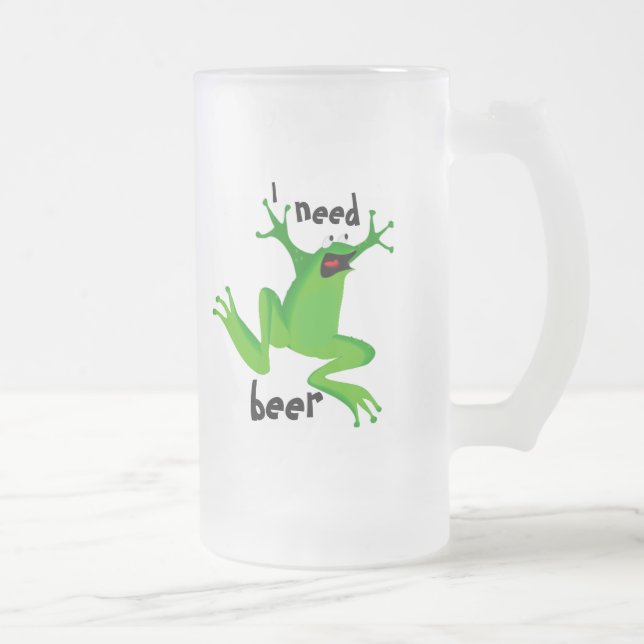 Caneca De Cerveja Vidro Jateado necessidade engraçada beer-1 do sapo-Eu (Direita)