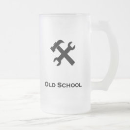 Caneca De Cerveja Vidro Jateado Negra-negra da antiga escola Wrench