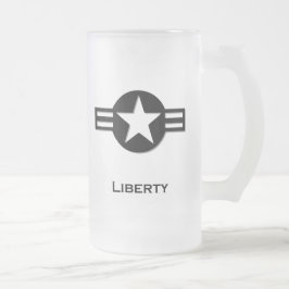 Caneca De Cerveja Vidro Jateado negro da Liberdade dos EUA