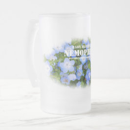Caneca De Cerveja Vidro Jateado NEMOPHILA(Baby Blue Eyes)