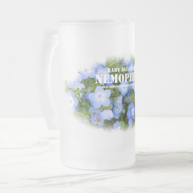 Caneca De Cerveja Vidro Jateado NEMOPHILA（Baby Blue Eyes） (Frente Esquerda)