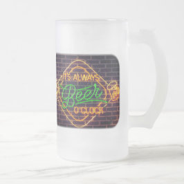 Caneca De Cerveja Vidro Jateado Neon Beer Sinal Fosco Beer Mug Cup