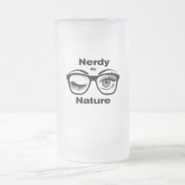 Caneca De Cerveja Vidro Jateado Nerdy pela Nature Funny Geek com Óculos