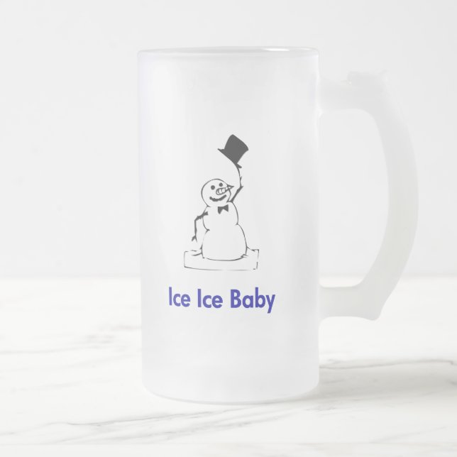 Caneca De Cerveja Vidro Jateado Neve Ice Baby (Direita)