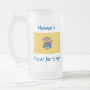 Caneca De Cerveja Vidro Jateado New Jersey Flag Map City Mug