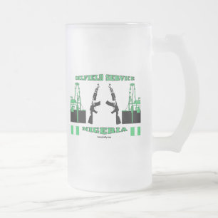 Caneca De Cerveja Vidro Jateado Nigéria armou o serviço do campo petrolífero,