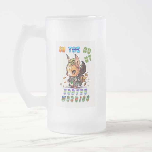 Caneca De Cerveja Vidro Jateado No Guerreiro da Páscoa de Caça (Esquerda)