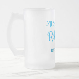 Caneca De Cerveja Vidro Jateado Noiva para ser Sra adicionar nome data aquarela az