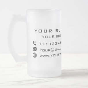 Caneca De Cerveja Vidro Jateado Nome da empresa Informações de texto Fosco Vidro d