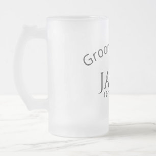 Caneca De Cerveja Vidro Jateado nome da equipe do noivo data ano letra negrito des