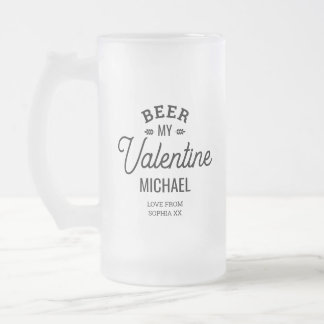 Caneca De Cerveja Vidro Jateado Nome Personalizado Beer My Namorados Love Cup