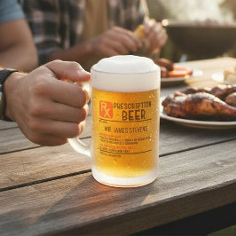 Caneca De Cerveja Vidro Jateado Nome Personalizado da Prescrição de Cerveja Engraç