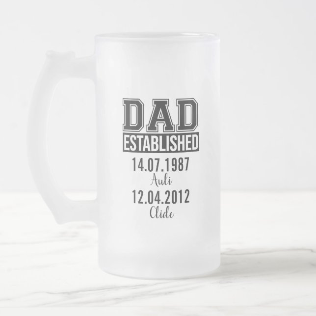 Caneca De Cerveja Vidro Jateado Nome Personalizado e Presente de Data de Nasciment (Esquerda)