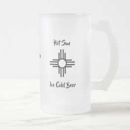 Caneca De Cerveja Vidro Jateado Nome Personalizado Presente Novo México Zia Sun