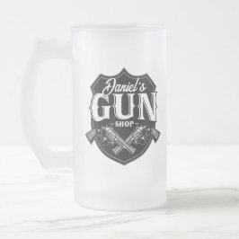 Caneca De Cerveja Vidro Jateado Nome Personalizado Revolvedores Antigos Armas de F