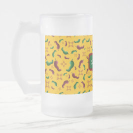 Caneca De Cerveja Vidro Jateado Novo México Red & Green Chile Tamales Zia Nopales