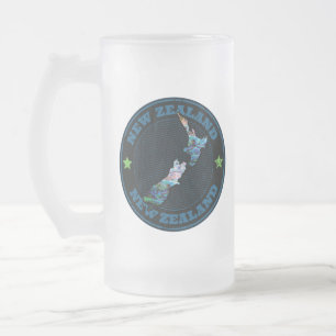CANECA DE CERVEJA VIDRO JATEADO NOVO VIDRO PAUA DE MAPA ZEALAND