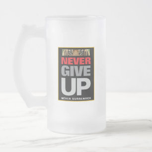 Caneca De Cerveja Vidro Jateado Nunca Desistir Nunca Entregar A Cotação De Êxito
