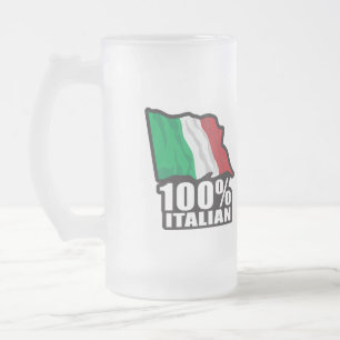 Caneca De Cerveja Vidro Jateado O amor dos italianos faz o mundo girar