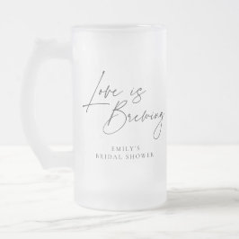 Caneca De Cerveja Vidro Jateado O Amor Está Cozinhando no Chuveiro de Noiva Floral