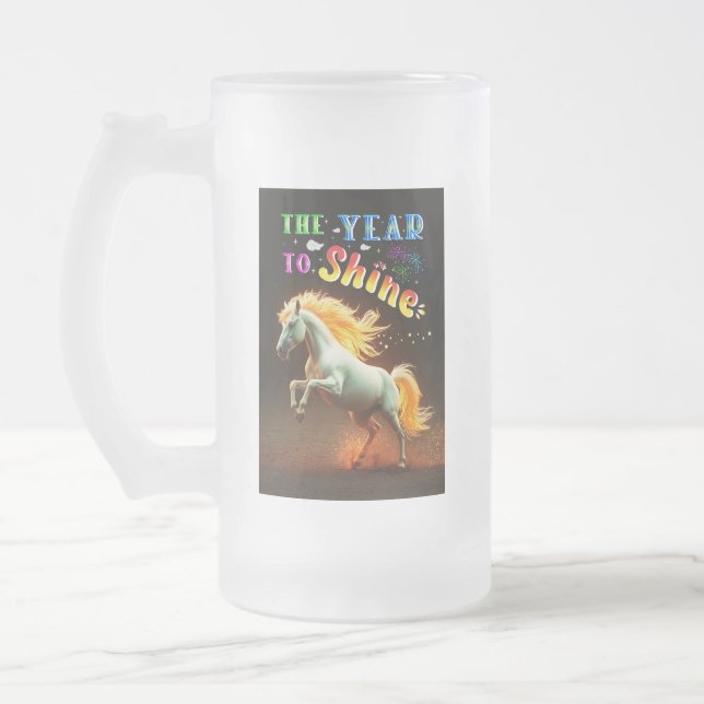 Caneca De Cerveja Vidro Jateado O Ano Para Brilhar (Esquerda)